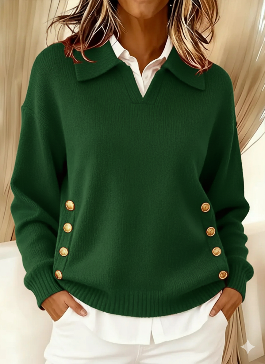 Erminia | Jersey con Cuello Polo y Botones