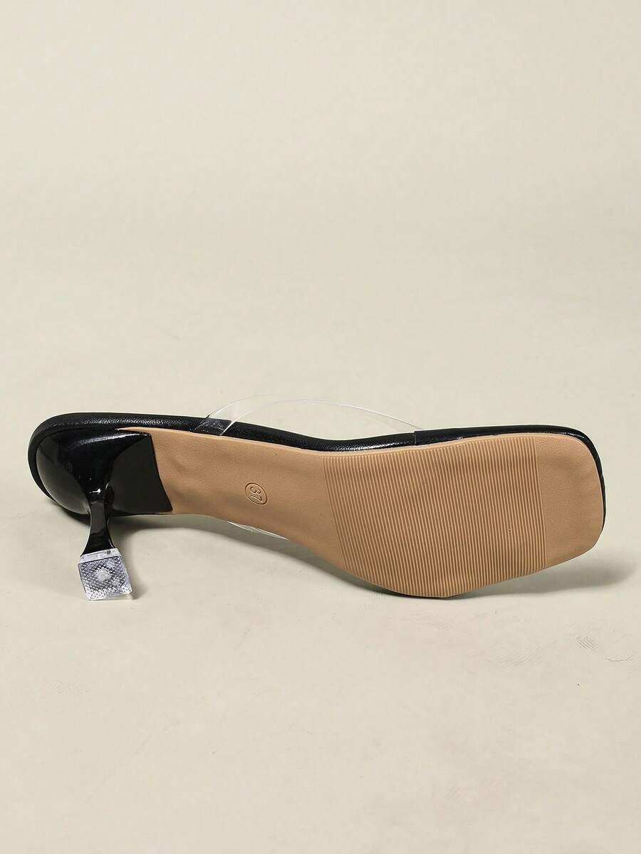 Vivienne - Mule de Tacón Kitten con Tiras Transparentes