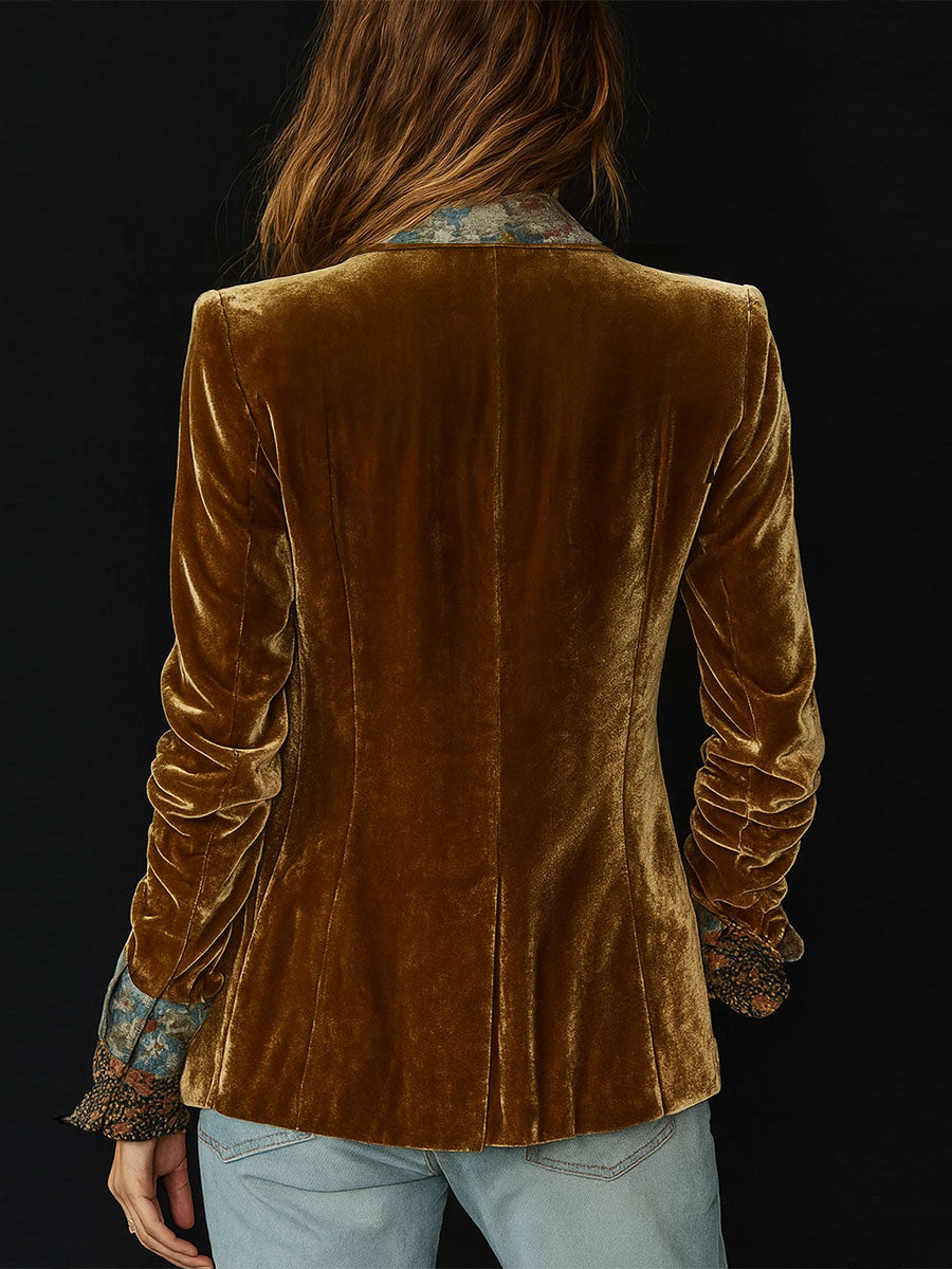 Ana | Blazer Patchwork con Estampado Floral Vintage
