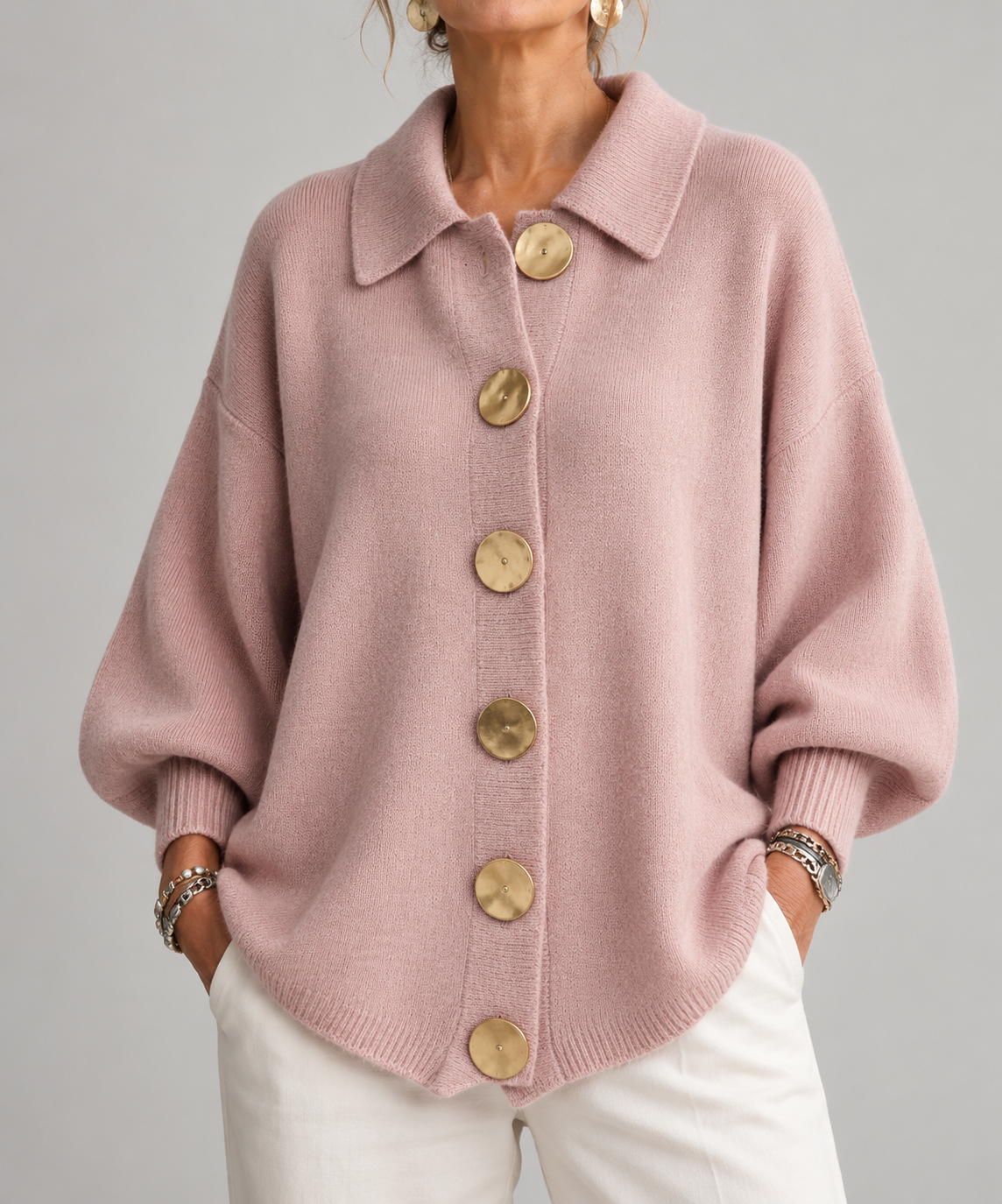 Adela | Cárdigan Oversize con Cuello