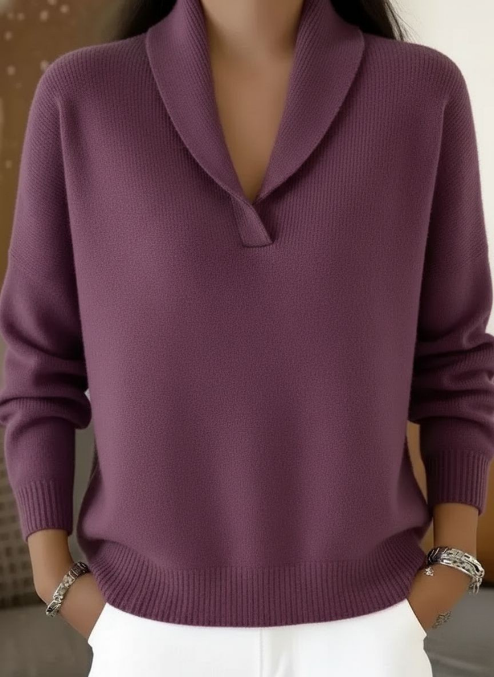 Elena | Jersey con Escote de Pico