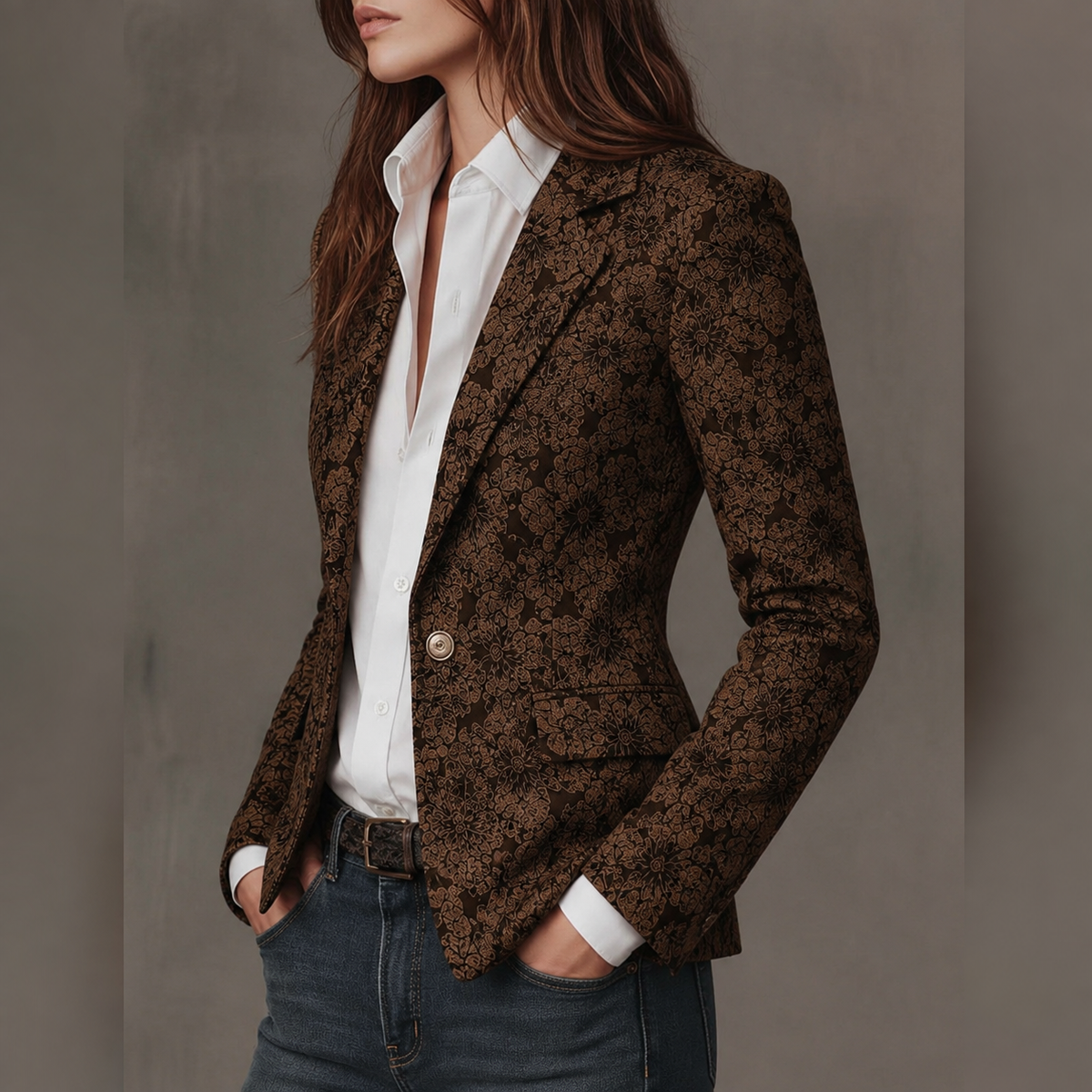 Lorena | Blazer Jacquard de Cachemira Entallado