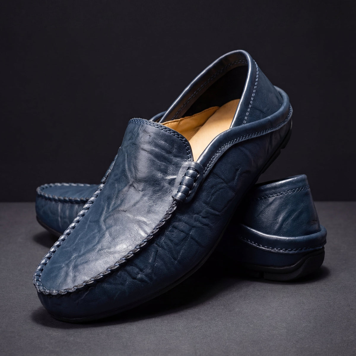 Álex | Mocasines Artesanales de Piel sin Cordones