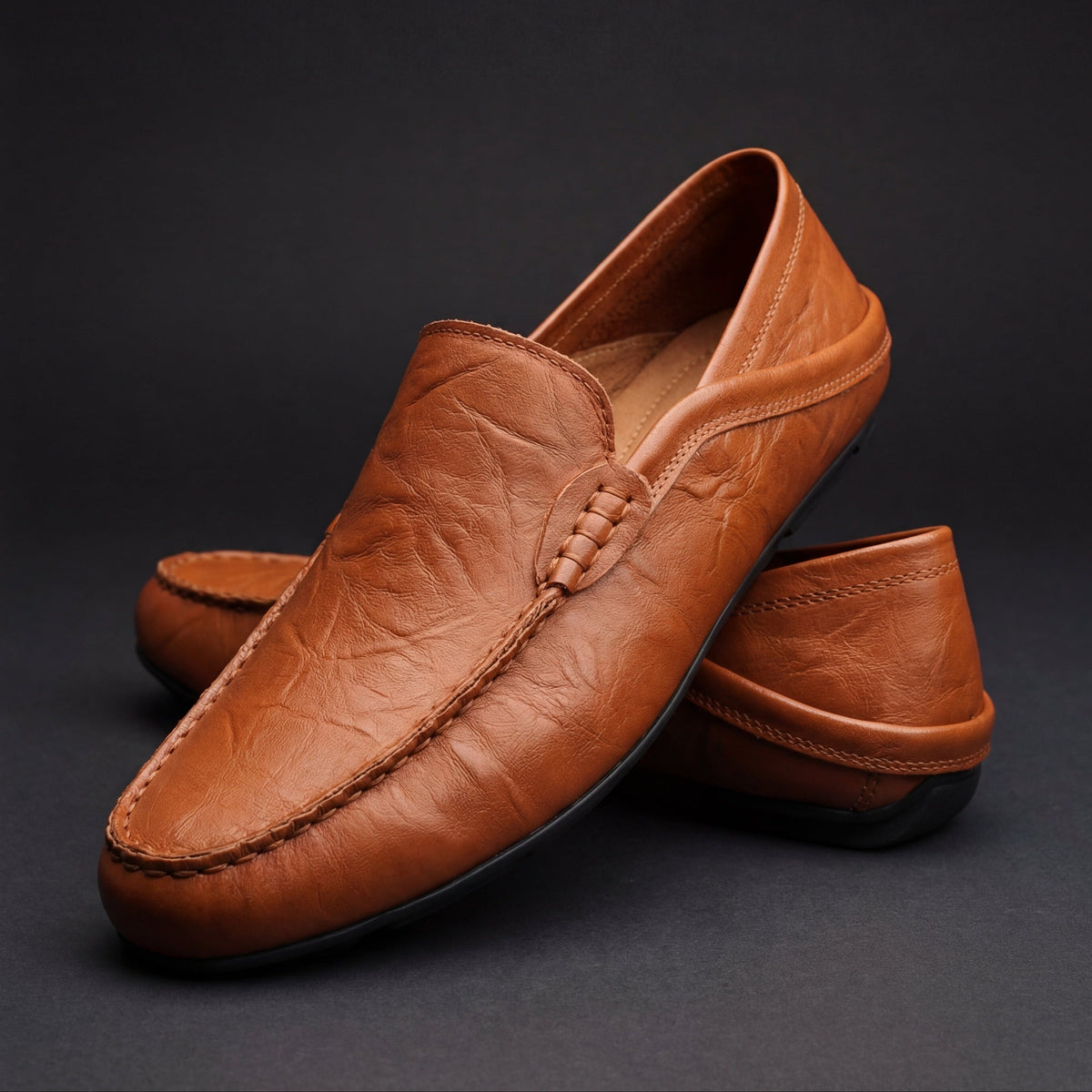 Álex | Mocasines Artesanales de Piel sin Cordones