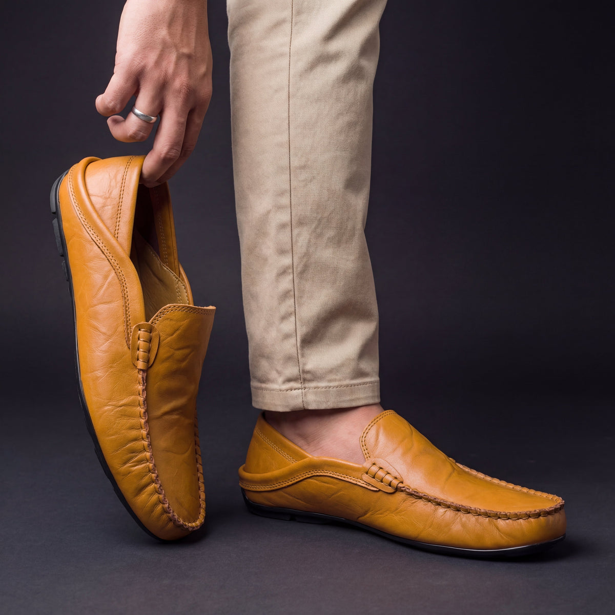Álex | Mocasines Artesanales de Piel sin Cordones
