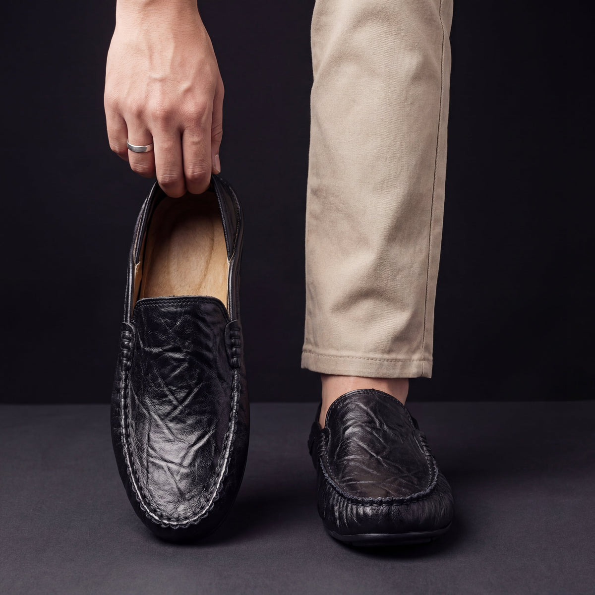 Álex | Mocasines Artesanales de Piel sin Cordones