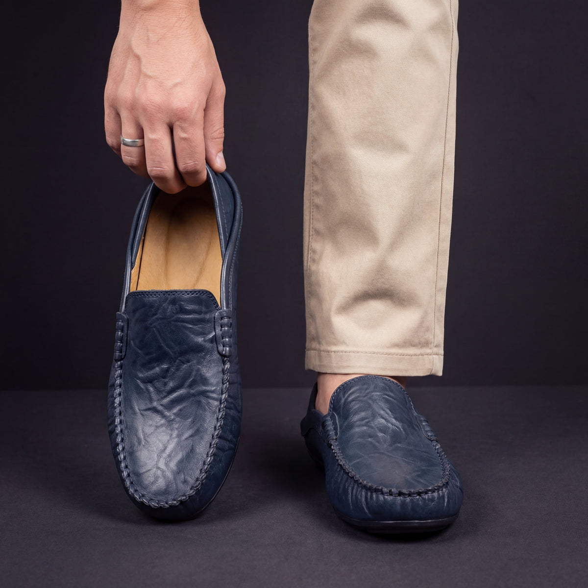 Álex | Mocasines Artesanales de Piel sin Cordones