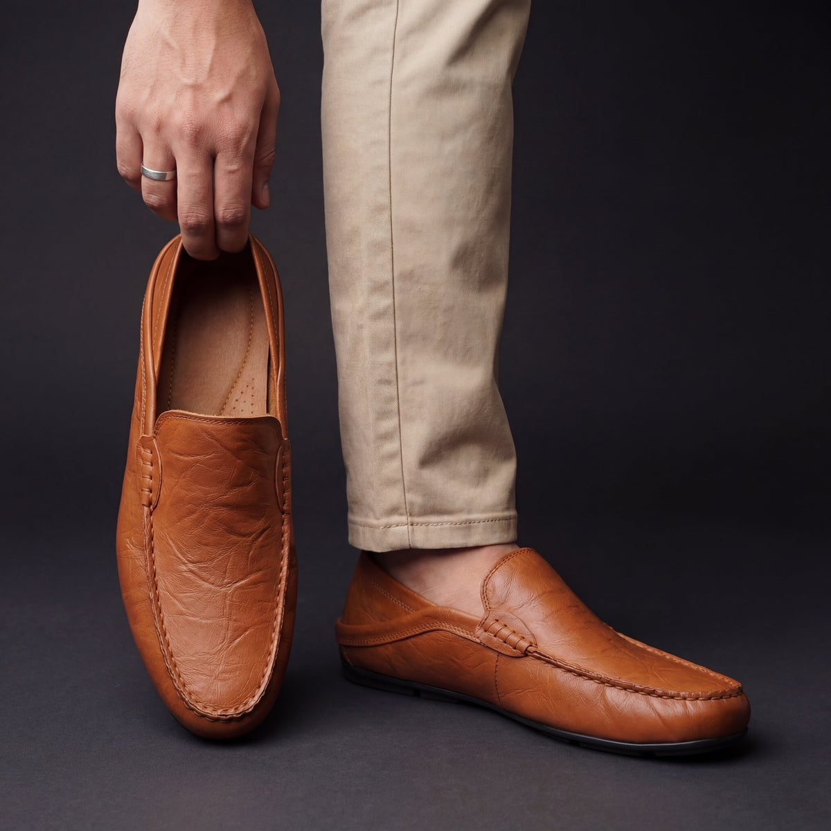 Álex | Mocasines Artesanales de Piel sin Cordones