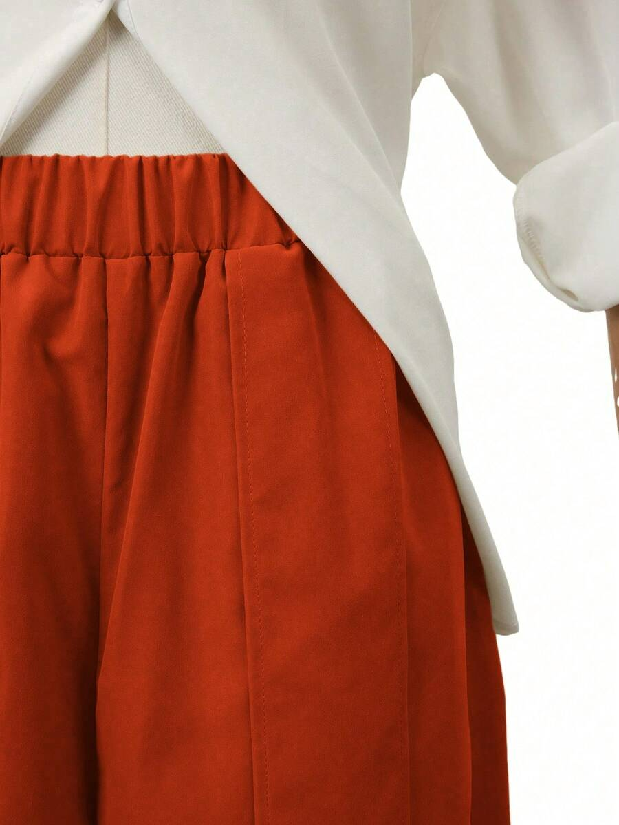 Palma - Pantalón Culotte Ancho con Pinzas y Cintura Elástica