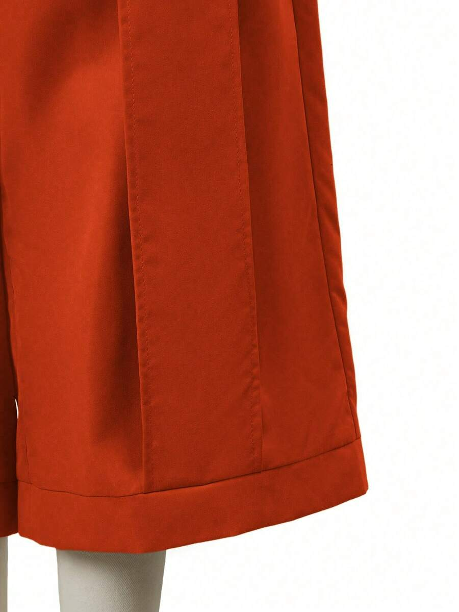 Palma - Pantalón Culotte Ancho con Pinzas y Cintura Elástica