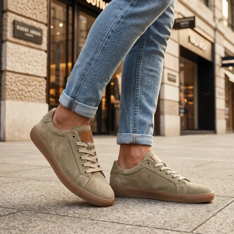 Mario | Zapatillas de Piel con Suela de Goma Natural