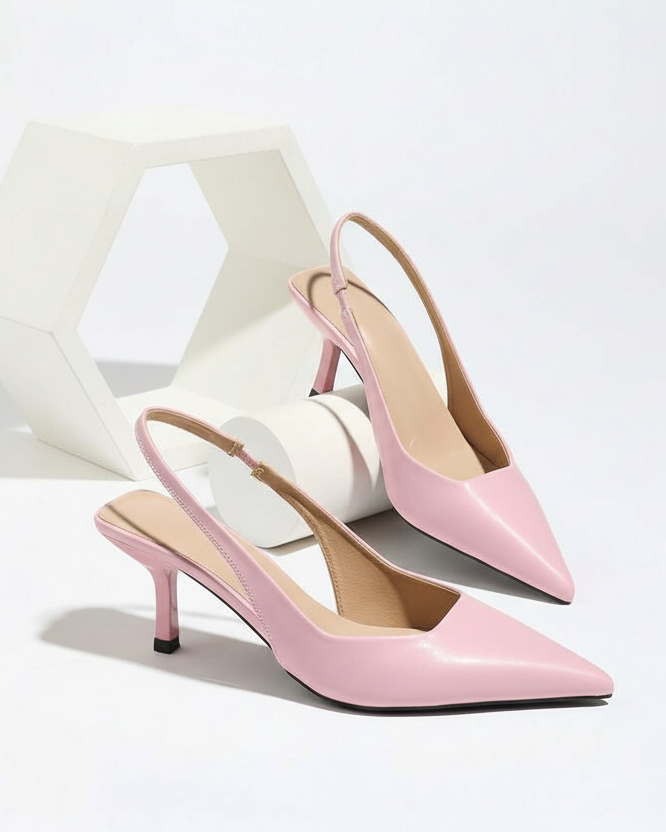 Vega - Slingback de Tacón Kitten con Punta Fina