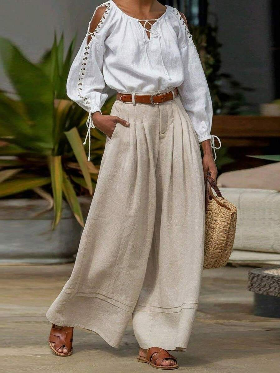 Linda – Pantalón Palazzo Mediterráneo