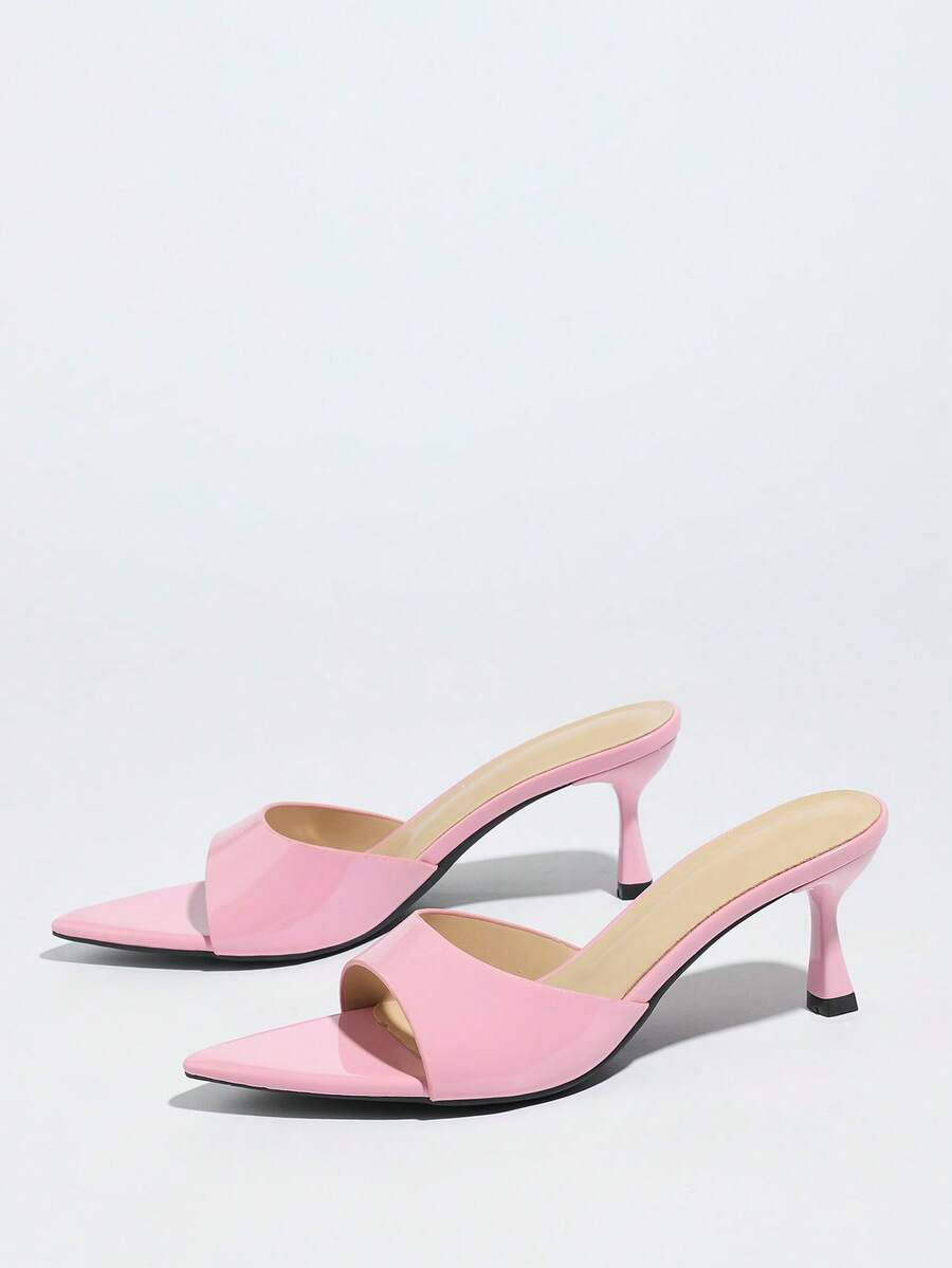 Vega - Tacones de Tira Ancha en Charol con Tacón Esculpido