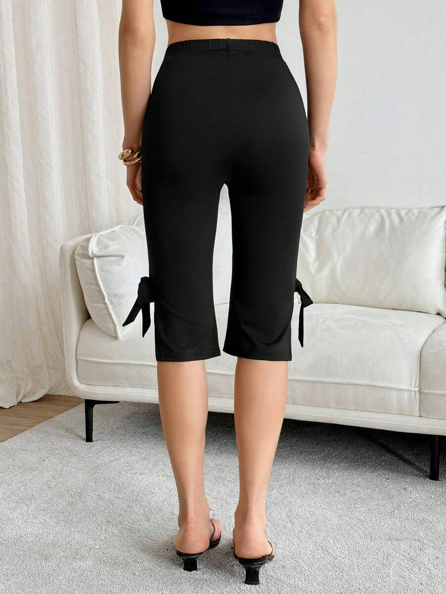 Valentina - Leggings Capri de Chándal con Lazo en el Tobillo