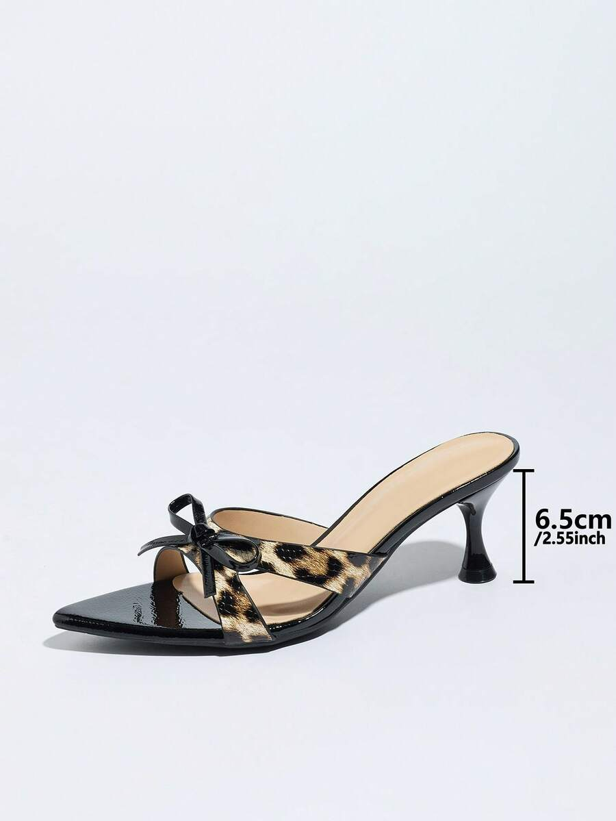 Selva - Tacones leopardo con lazo y tacón esculpido