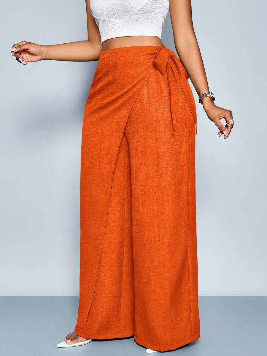 Nadia - Pantalón Palazzo Cruzado con Lazo lateral
