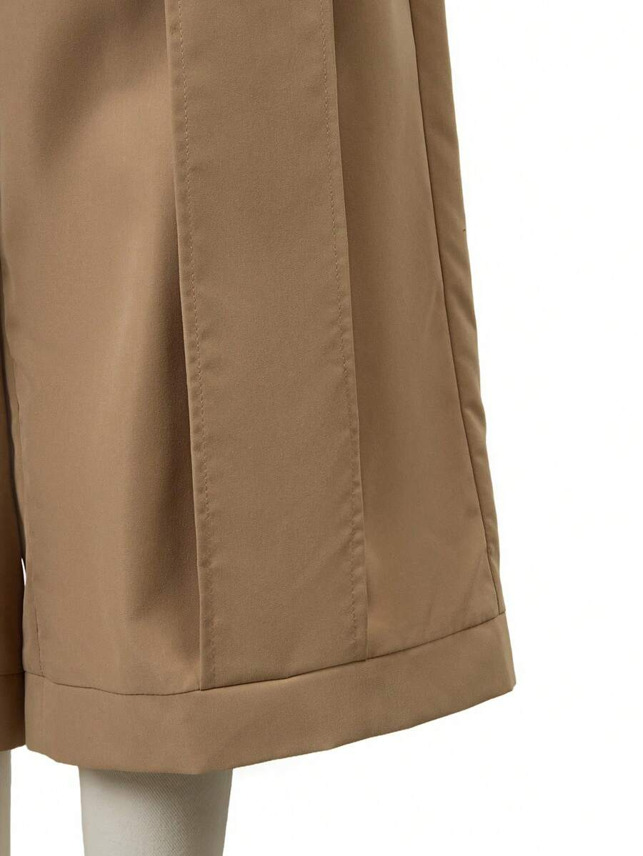 Palma - Pantalón Culotte Ancho con Pinzas y Cintura Elástica