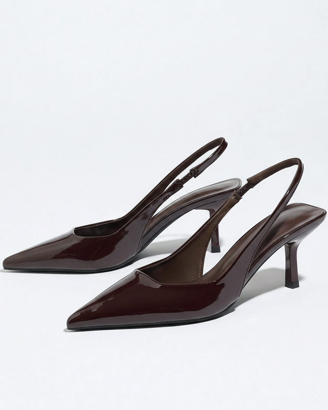 Vega - Slingback de Tacón Kitten con Punta Fina