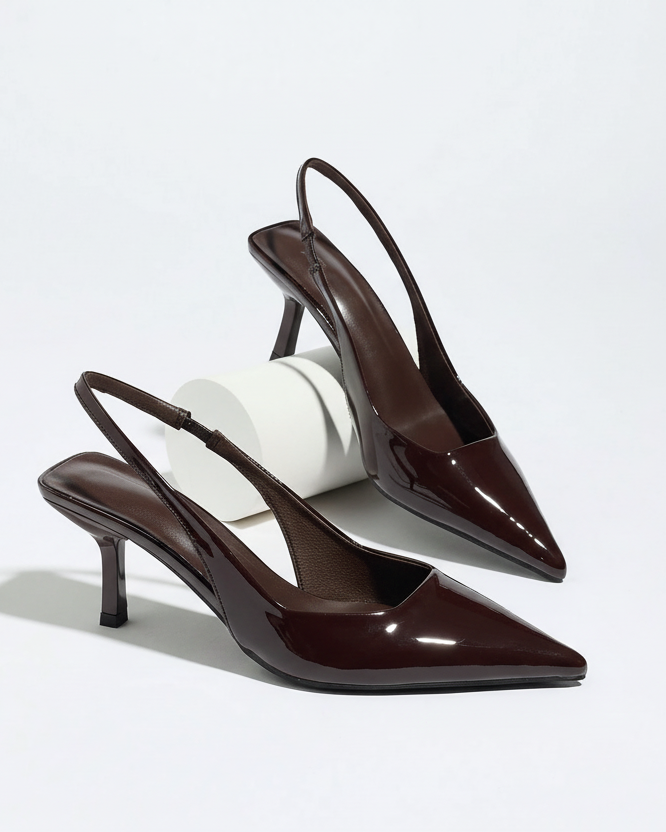 Vega - Slingback de Tacón Kitten con Punta Fina