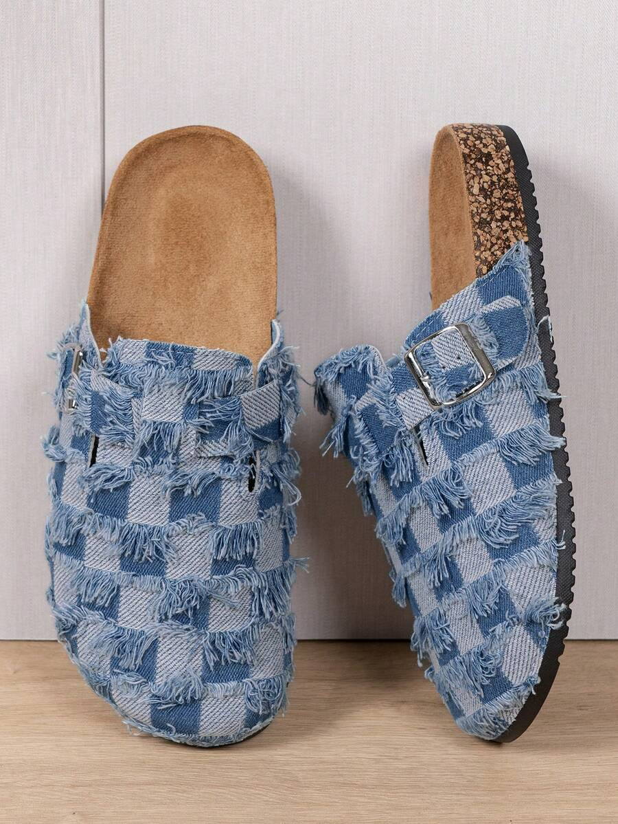 Bruno - Zueco Denim Fringe