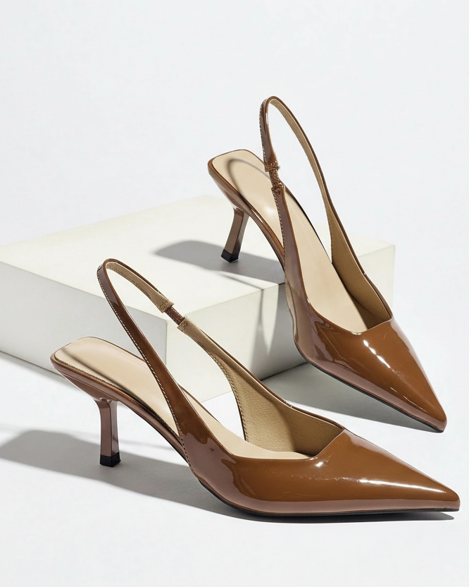 Vega - Slingback de Tacón Kitten con Punta Fina