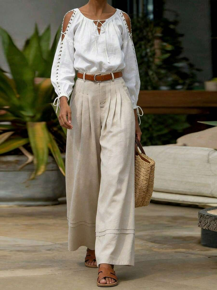 Linda – Pantalón Palazzo Mediterráneo