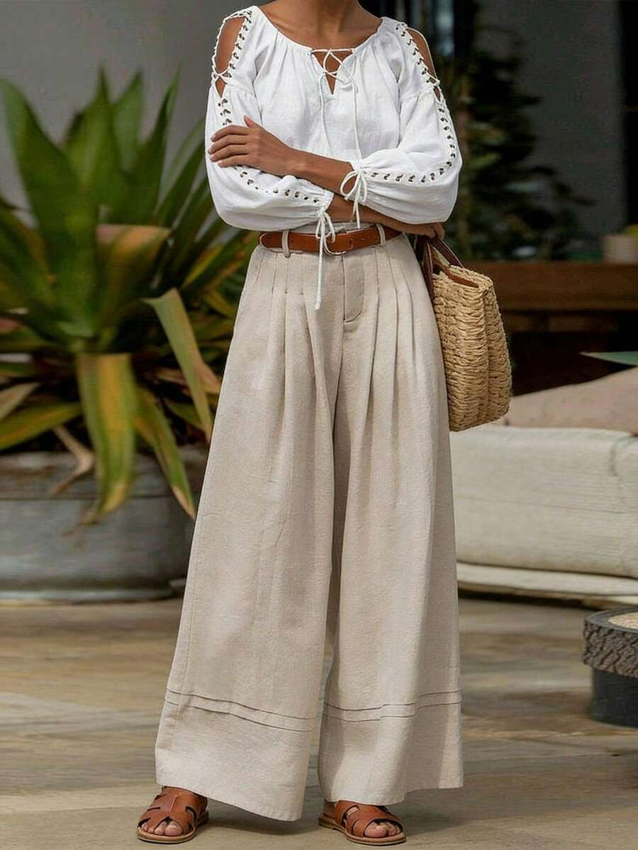 Linda – Pantalón Palazzo Mediterráneo