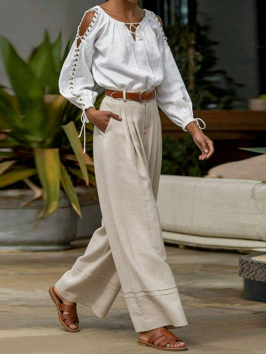 Linda – Pantalón Palazzo Mediterráneo