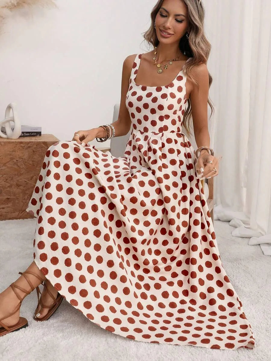María - Vestido Midi Lunares Riviera