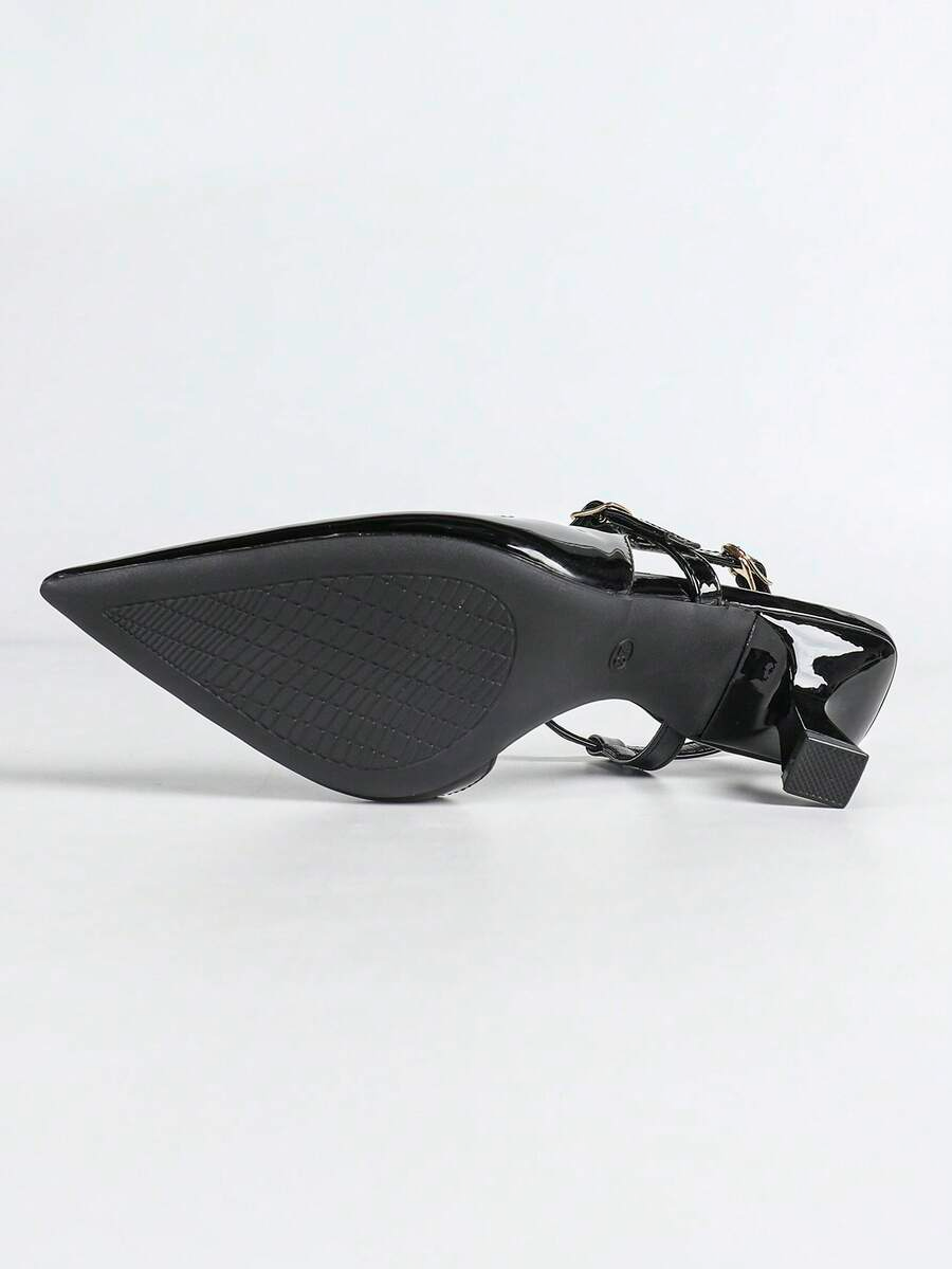 Julia - Slingback de Charol con Doble Correa al Tobillo