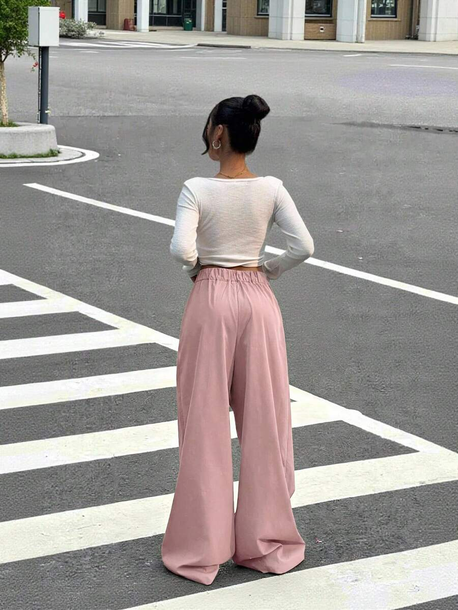 Isabela - Pantalón Wide Leg Cruzado con Botón