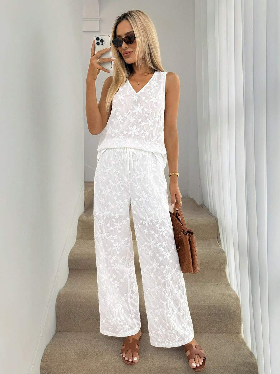 Bianca - Conjunto Blanco Bordado Premium