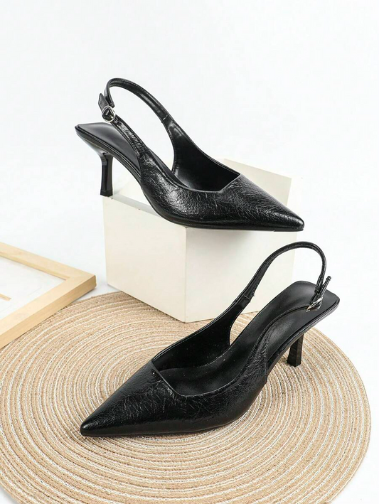 Aitana - Slingback de Tacón Kitten con Empeine Texturizado