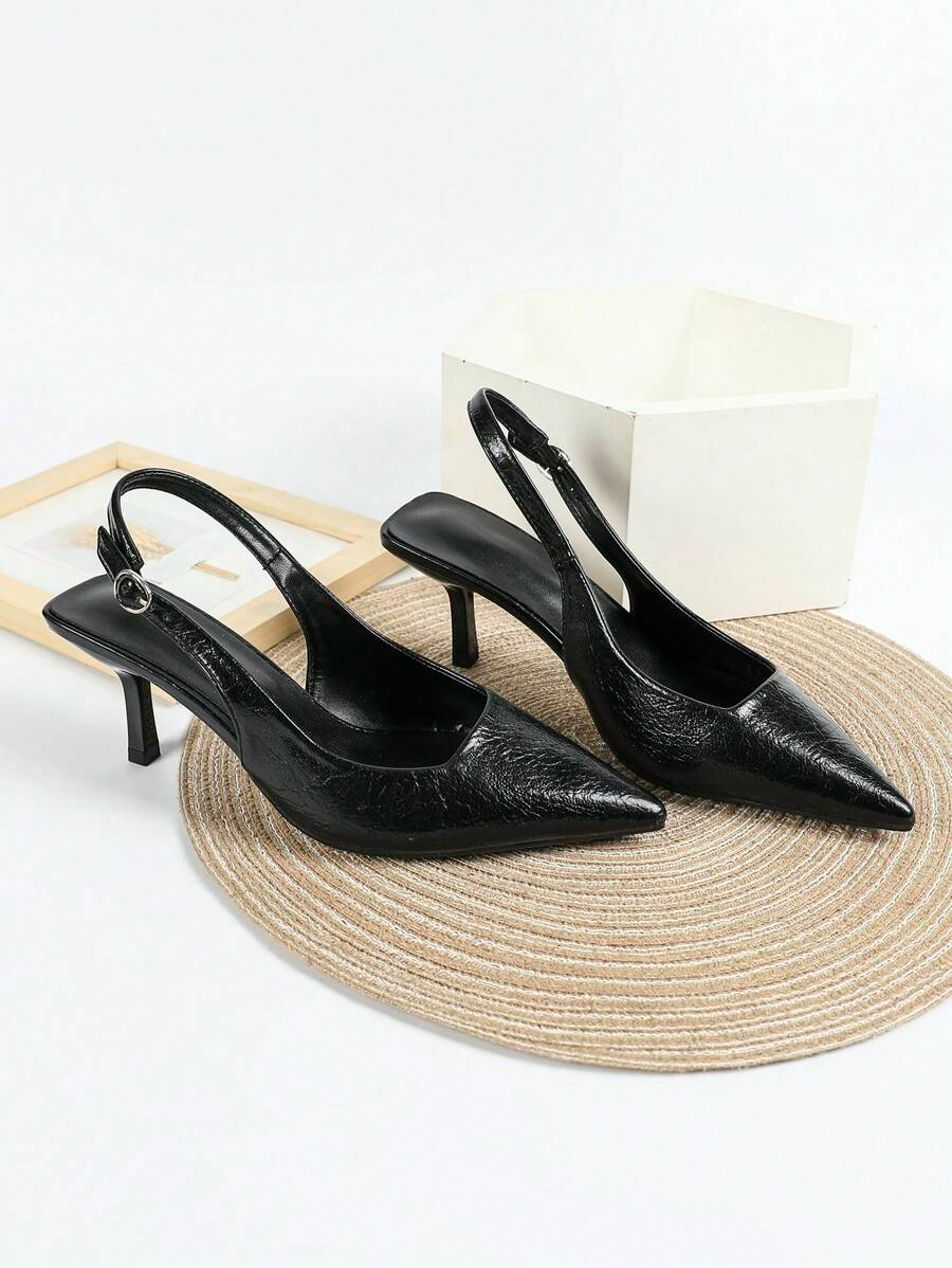 Aitana - Slingback de Tacón Kitten con Empeine Texturizado