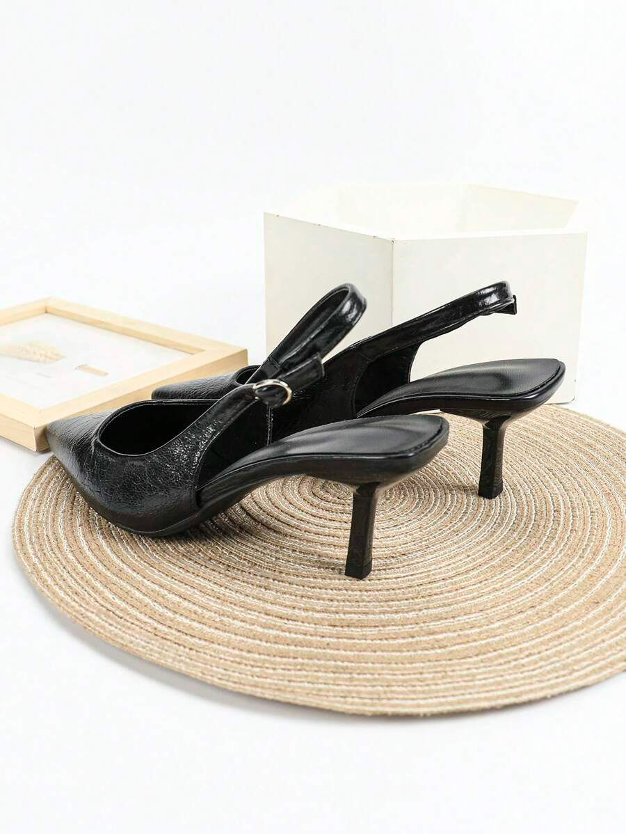 Aitana - Slingback de Tacón Kitten con Empeine Texturizado