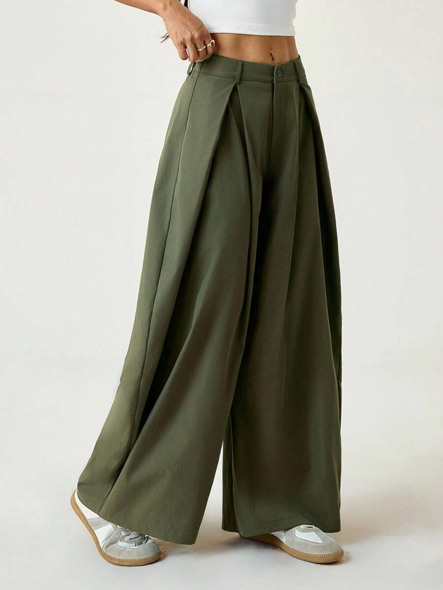 Ámbar - Pantalón Bombacho con Pinzas y Caída Extra