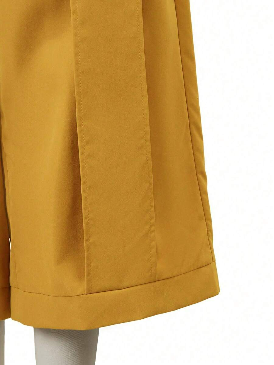 Palma - Pantalón Culotte Ancho con Pinzas y Cintura Elástica