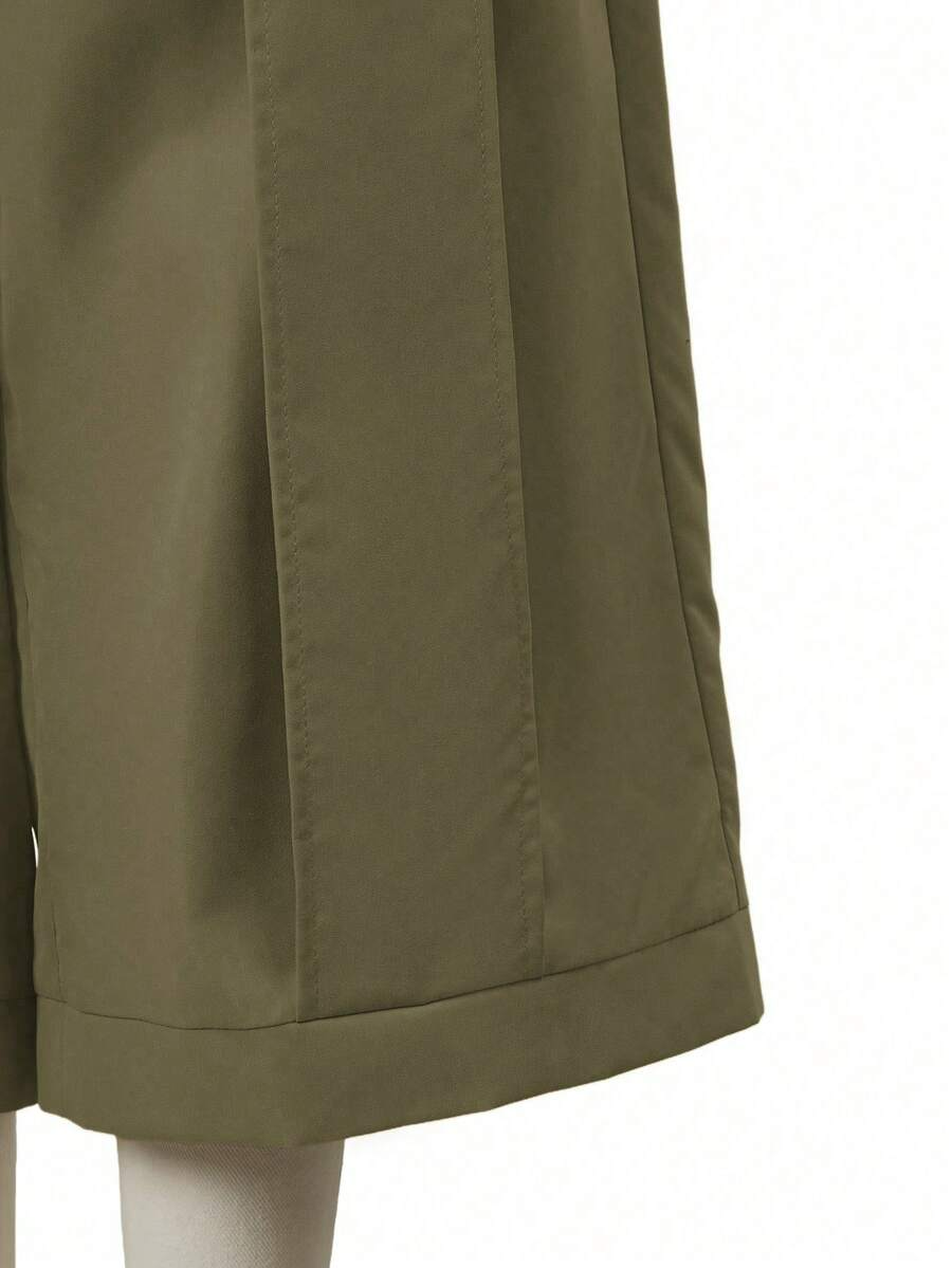 Palma - Pantalón Culotte Ancho con Pinzas y Cintura Elástica