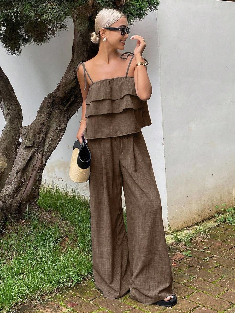 Brisa - Conjunto Fluido Denim Ligero con Volantes