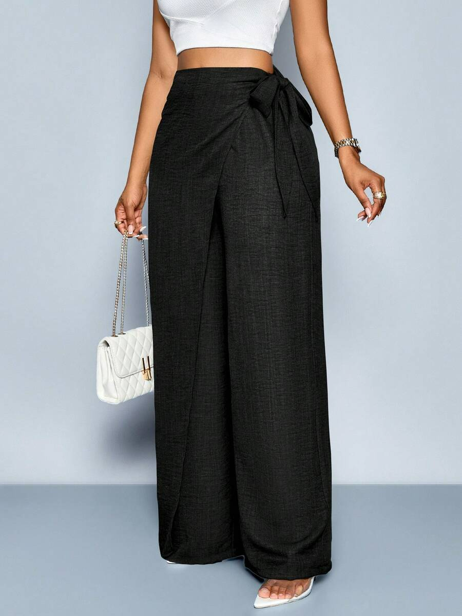 Nadia - Pantalón Palazzo Cruzado con Lazo lateral