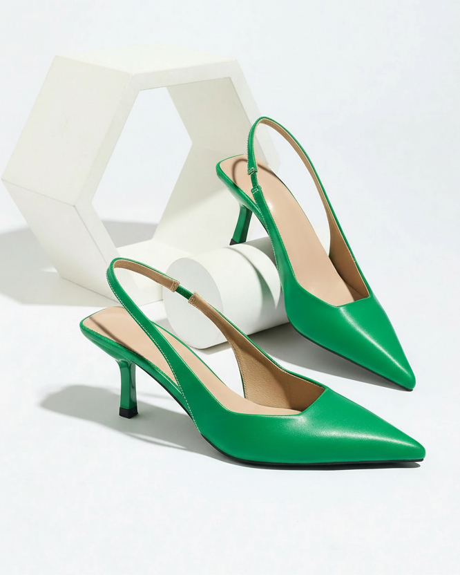 Vega - Slingback de Tacón Kitten con Punta Fina