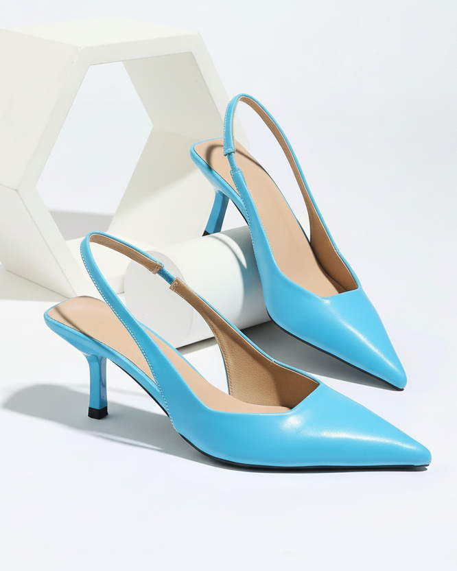 Vega - Slingback de Tacón Kitten con Punta Fina