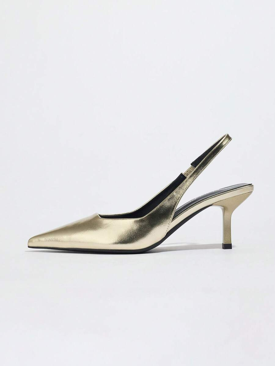 Vega - Slingback de Tacón Kitten con Punta Fina