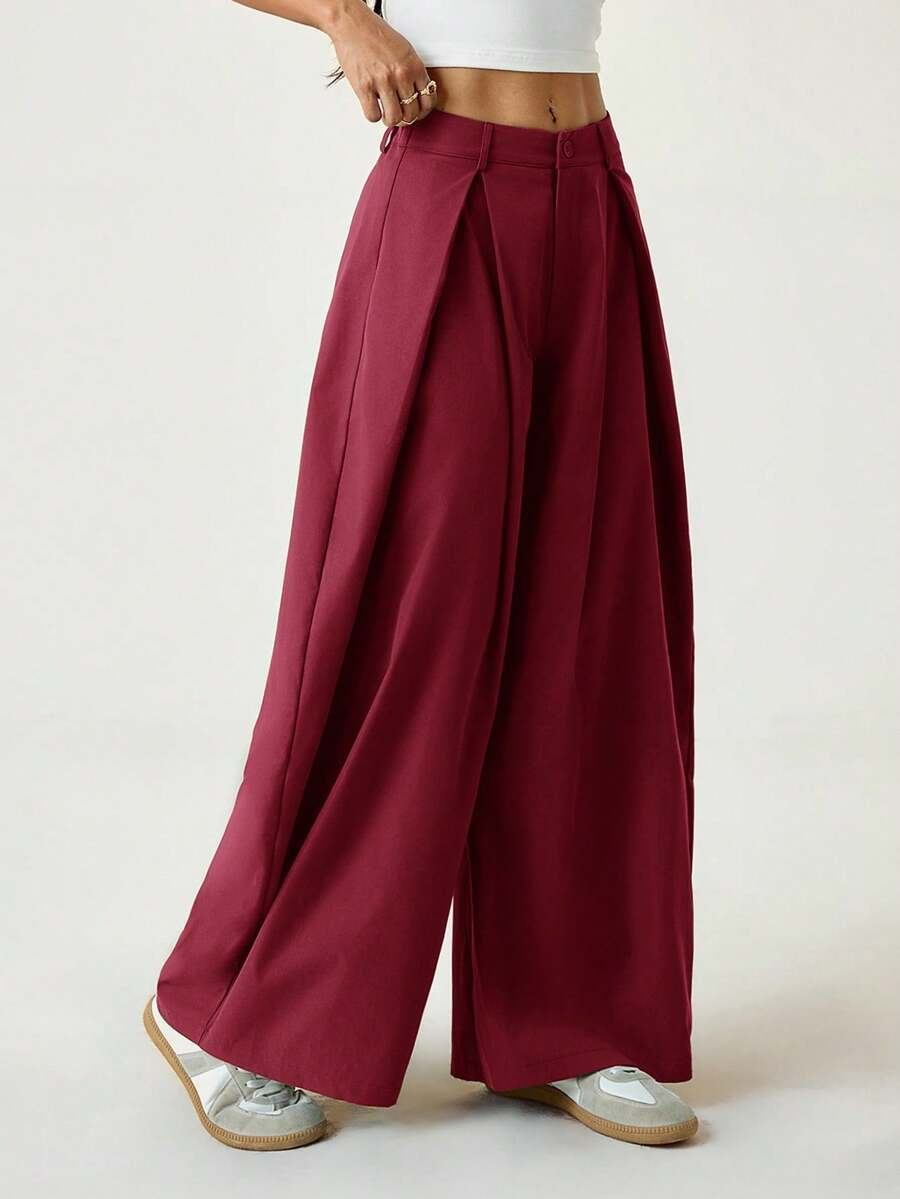Ámbar - Pantalón Bombacho con Pinzas y Caída Extra