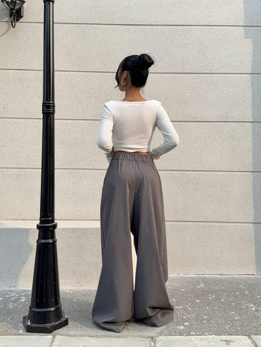 Isabela - Pantalón Wide Leg Cruzado con Botón
