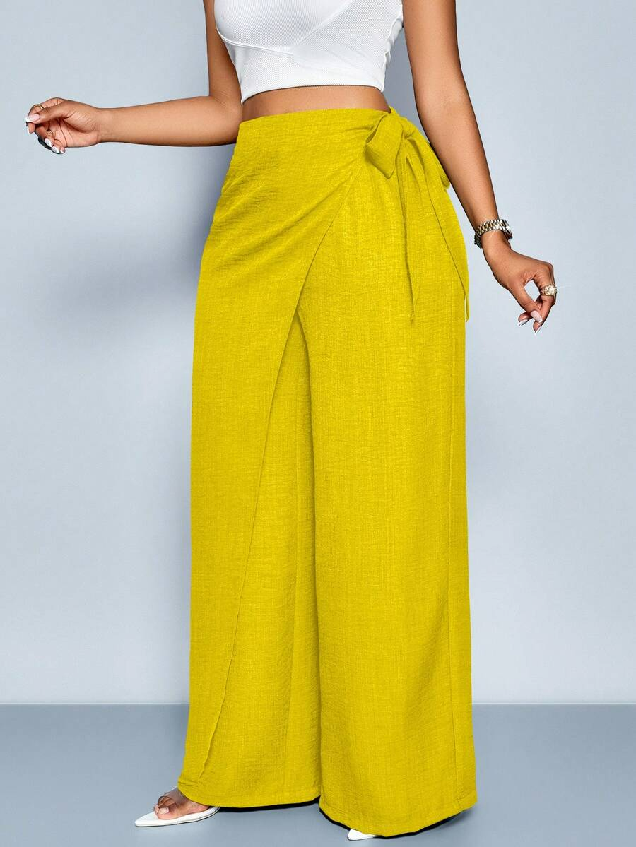 Nadia - Pantalón Palazzo Cruzado con Lazo lateral