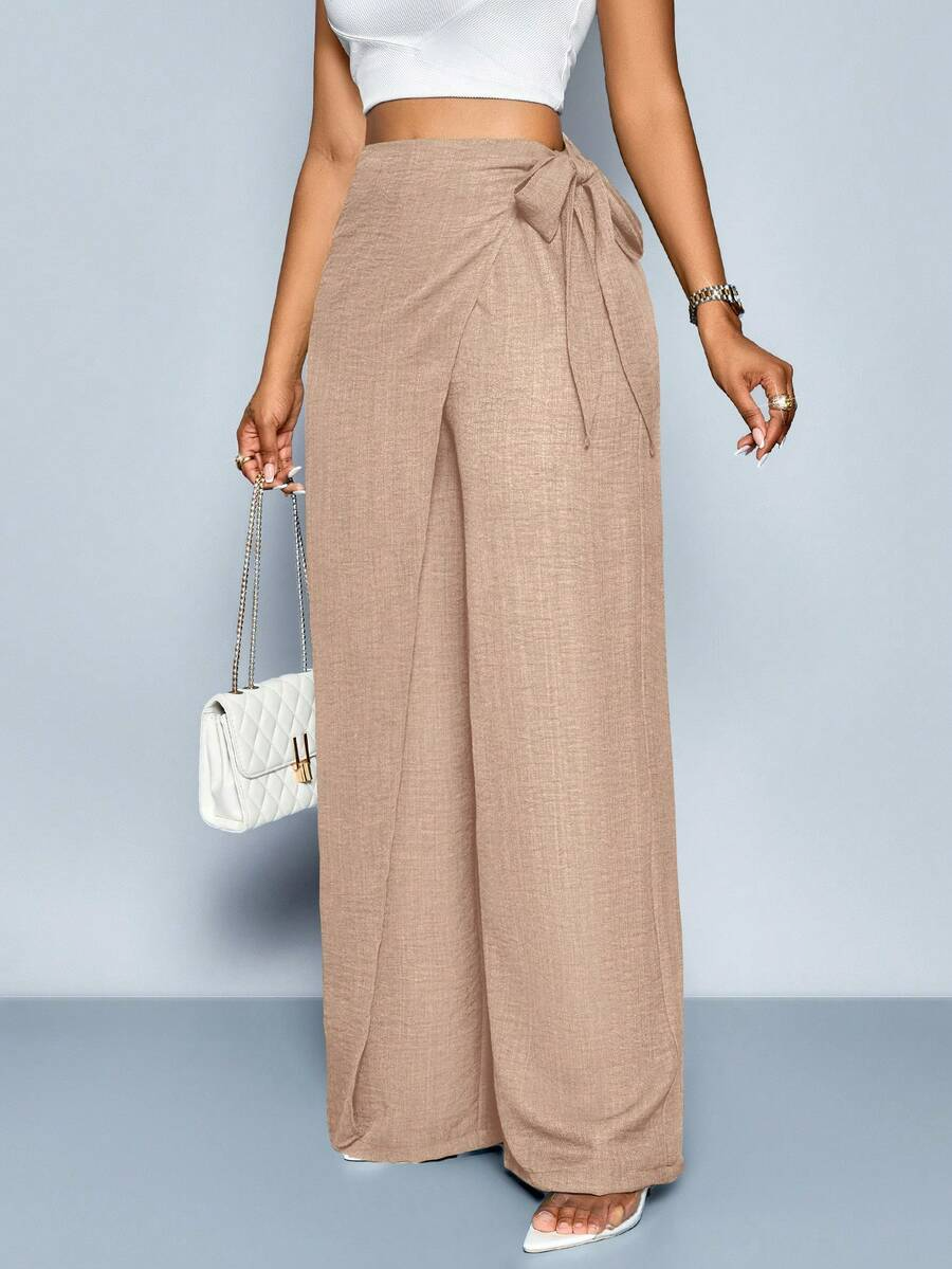Nadia - Pantalón Palazzo Cruzado con Lazo lateral