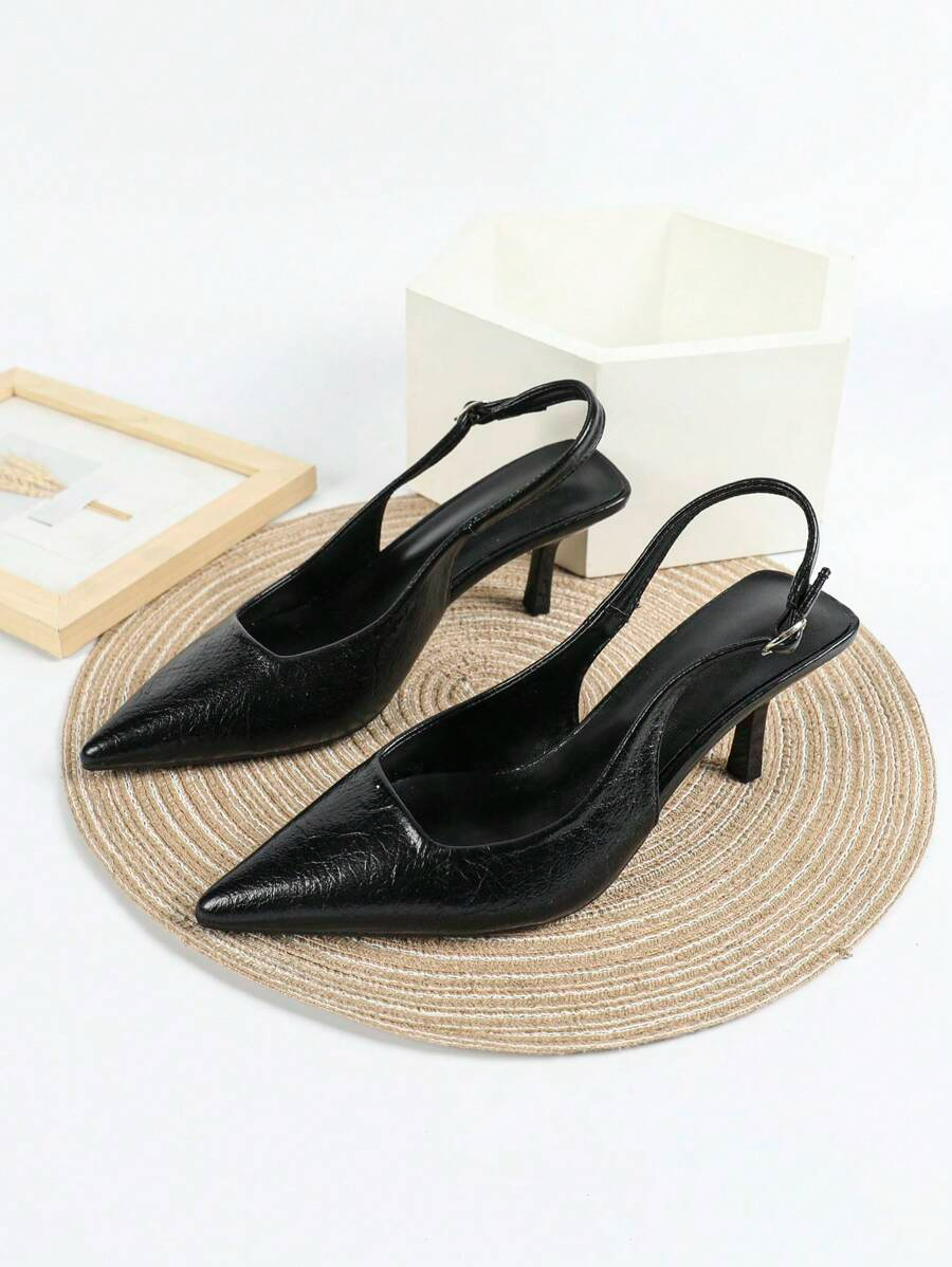 Aitana - Slingback de Tacón Kitten con Empeine Texturizado