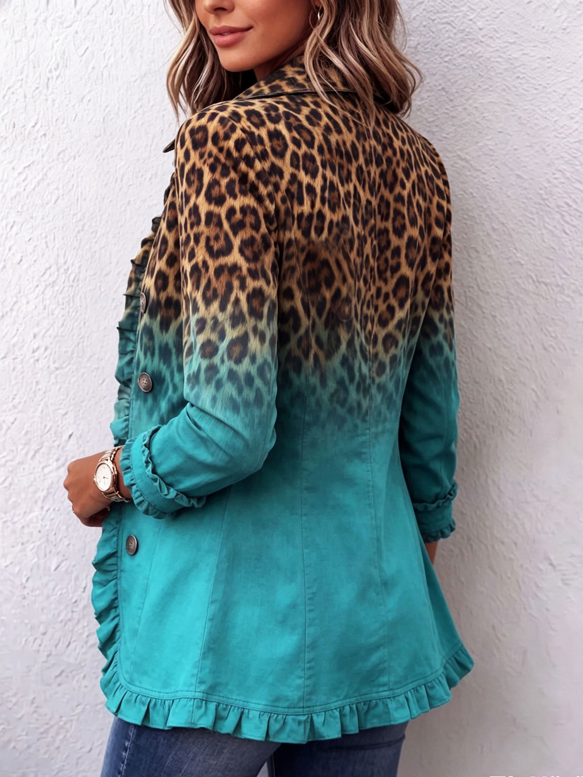 Giuseppina | Blazer Leopardo Degradado con Volantes
